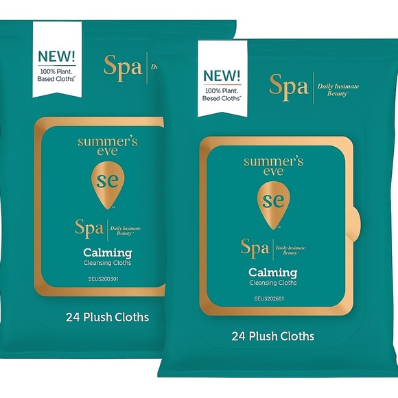 🌿 NEW Summer’s Eve Spa Calming Cleansing Cloths - 2 Pack (24 ct each) - Picture 1 of 1